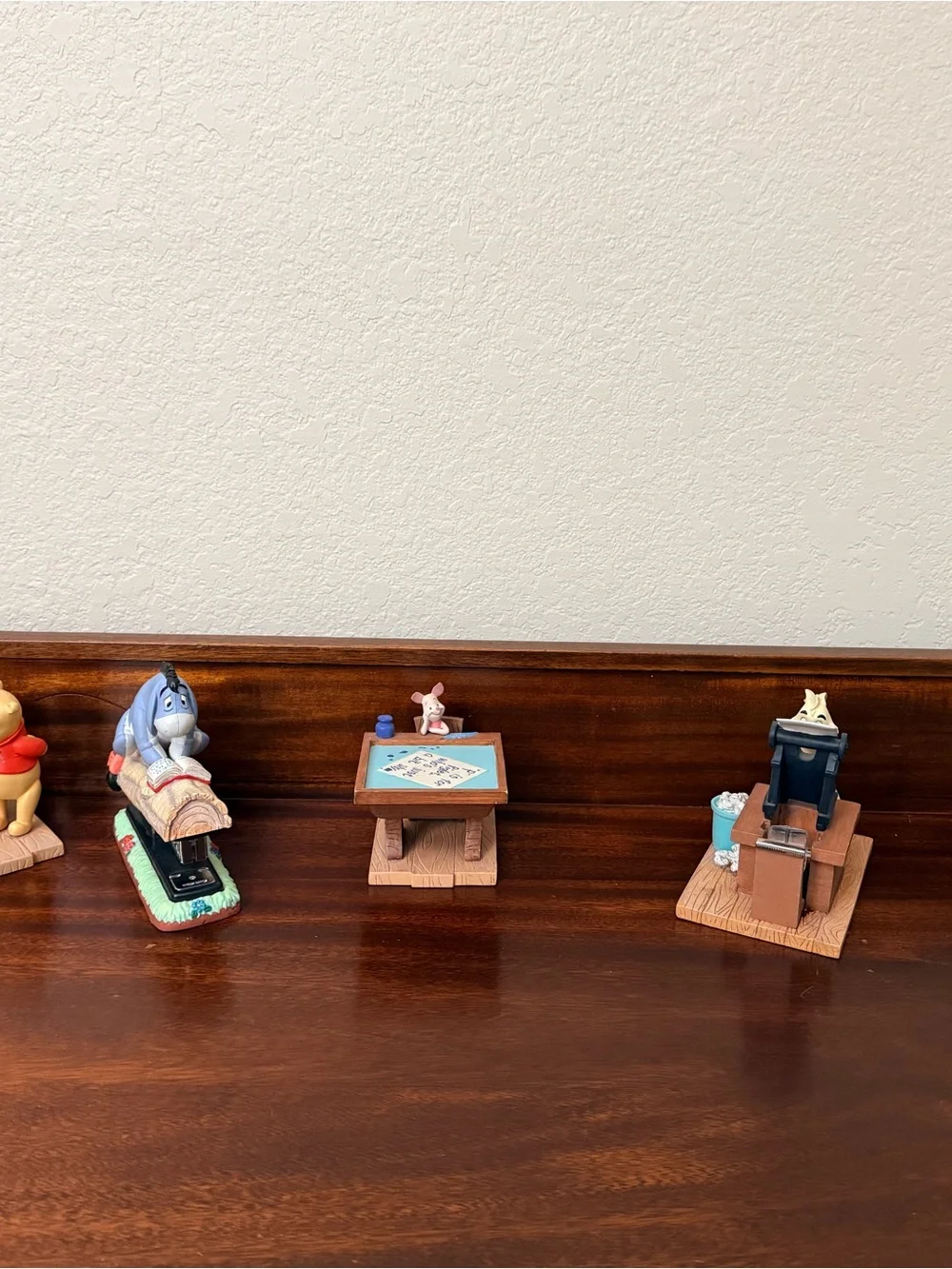 Disney Vintage Winnie the Pooh Desk Figurines - Blue, Red, Brown